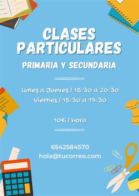 cartel de clases particulares|Plantillas para carteles de clases particulares